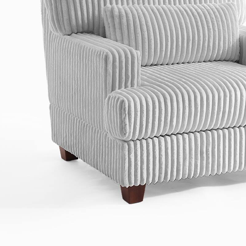 36" Wide Oversized Upholstered Chaise Lounge Accent Chair with Ottoman