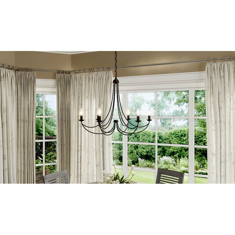 Mirren 6-Light Chandelier in Imperial Bronze - Imperial Bronze