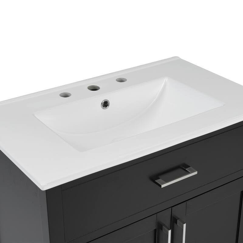 30-Inch Bathroom Vanity with Ceramic Sink and Ample Storage