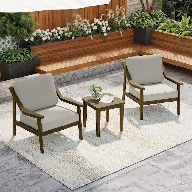 Outdoor Patio Wood Bistro Set/Loveseat Set