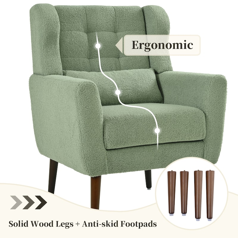 Modern Accent Chair Upholstered Foam Filled Living Room Chairs Comfy Reading Chair