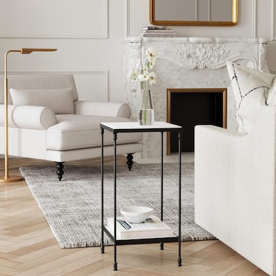 Larkin Marble & Iron Accent Table