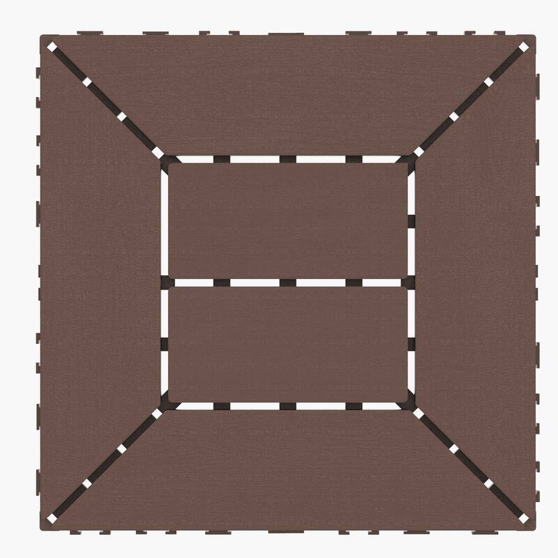 44-Pack Brown Wood-Plastic Composite Flooring Tiles for Patio Deck Balcony Outdoor