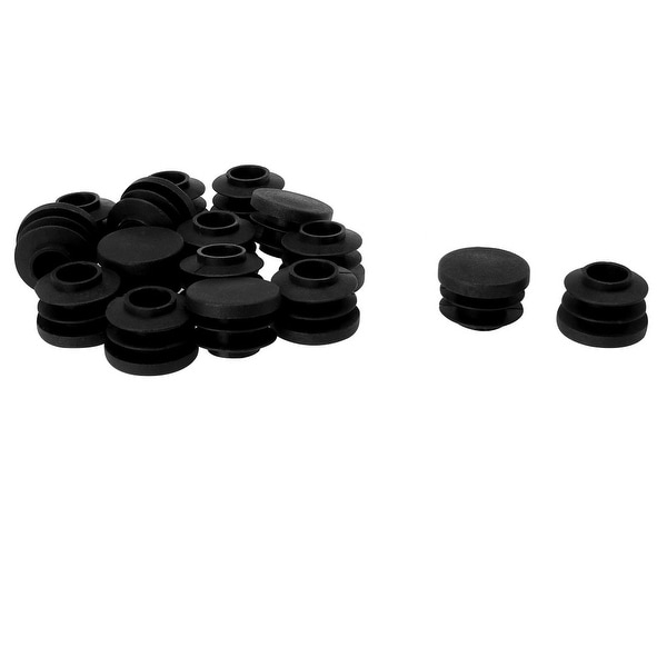 3/4" 20mm OD Plastic Round Tube Ribbed Inserts End Cover Caps 16pcs