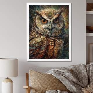 Designart "Portrait Of Wise Magical Owl" Animals Owl Framed Wall Art ...