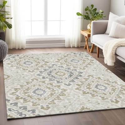 Premium Washable Super Soft Diamond Medallions Mayfield Rug