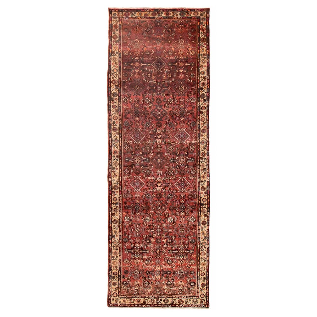 ECARPETGALLERY Hand-knotted Andelz Dark Red Wool Rug - 3'3 x 10'0