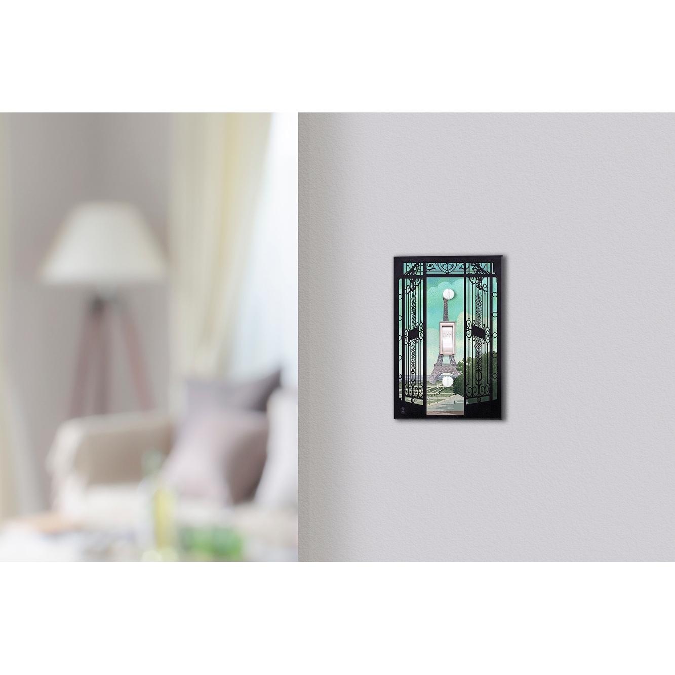 RETRO PARIS EIFFEL TOWER AD SINGLE GFCI LIGHT SWITCH WALL PLATE COVER HOME DECOR