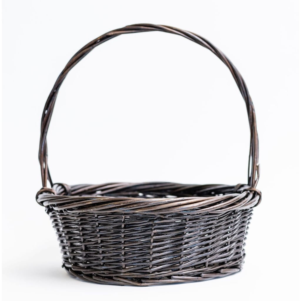 Matte Brown Long Handled Willow Basket