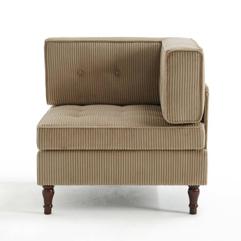Modern Corduroy Corner Armchair Armless Chair sofa