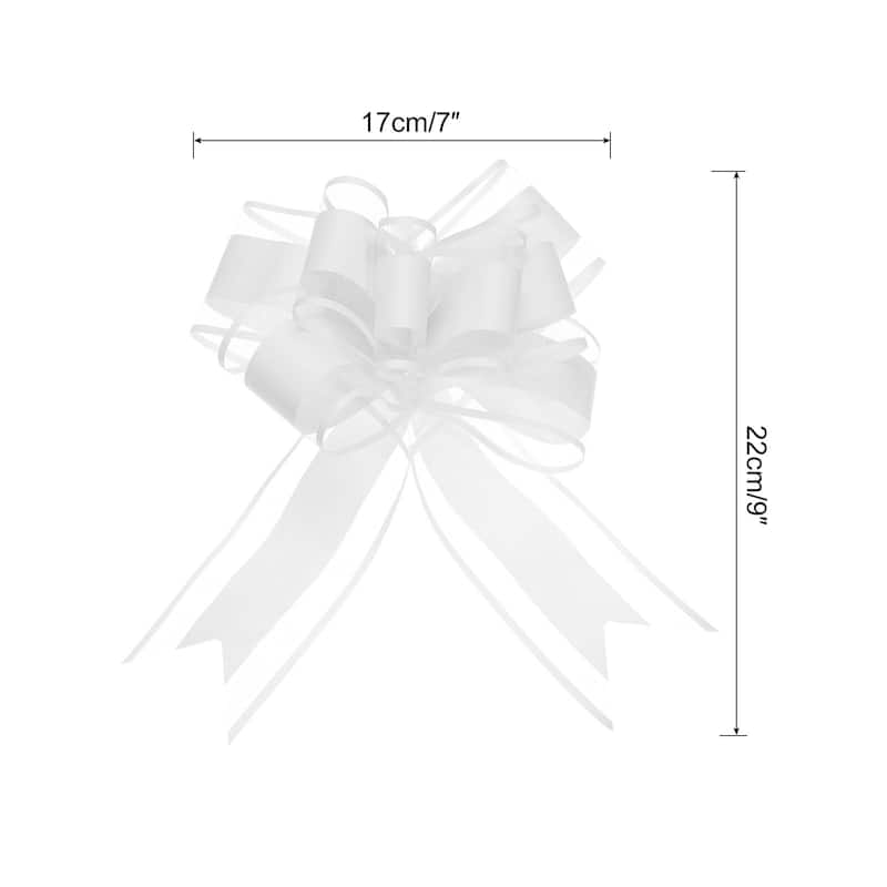 20pcs 9" Large Pull Bow Gift Wrapping Big Organza Bows Ribbon - White