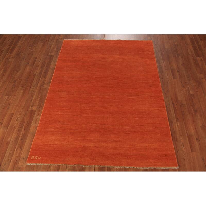 Tribal / Modern Gabbeh Area Rug Hand-Knotted Wool Carpet - 4'9" x 6'7"