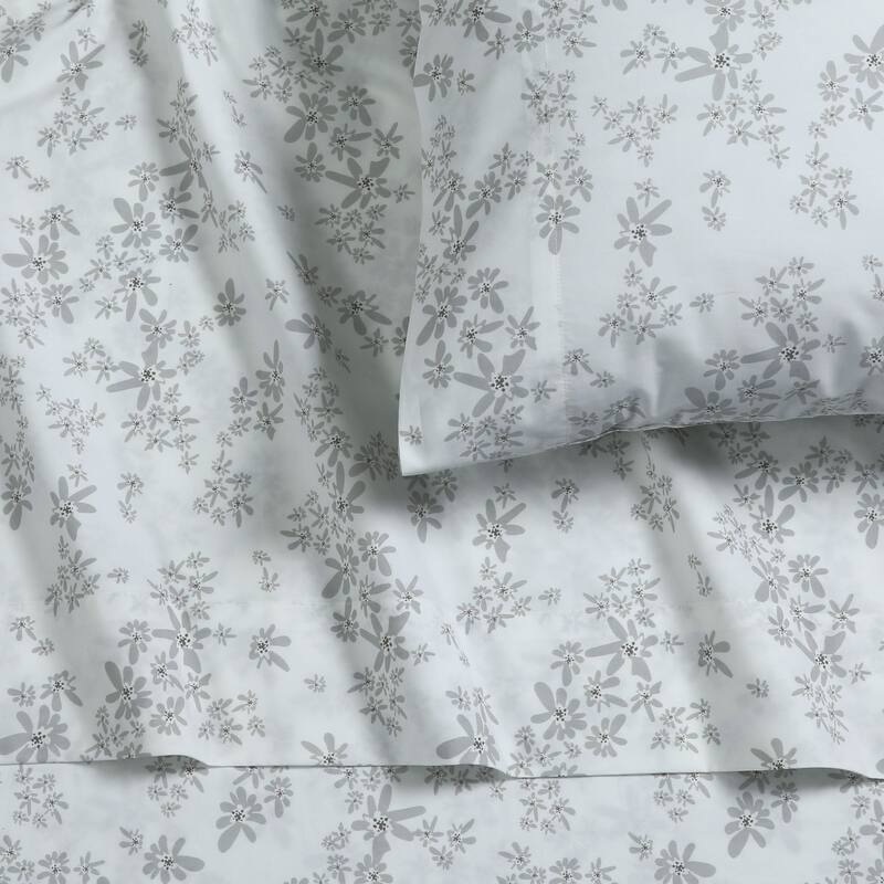 Solid or Printed 300 Thread Count Cotton Percale Extra Deep Pocket Sheet Set