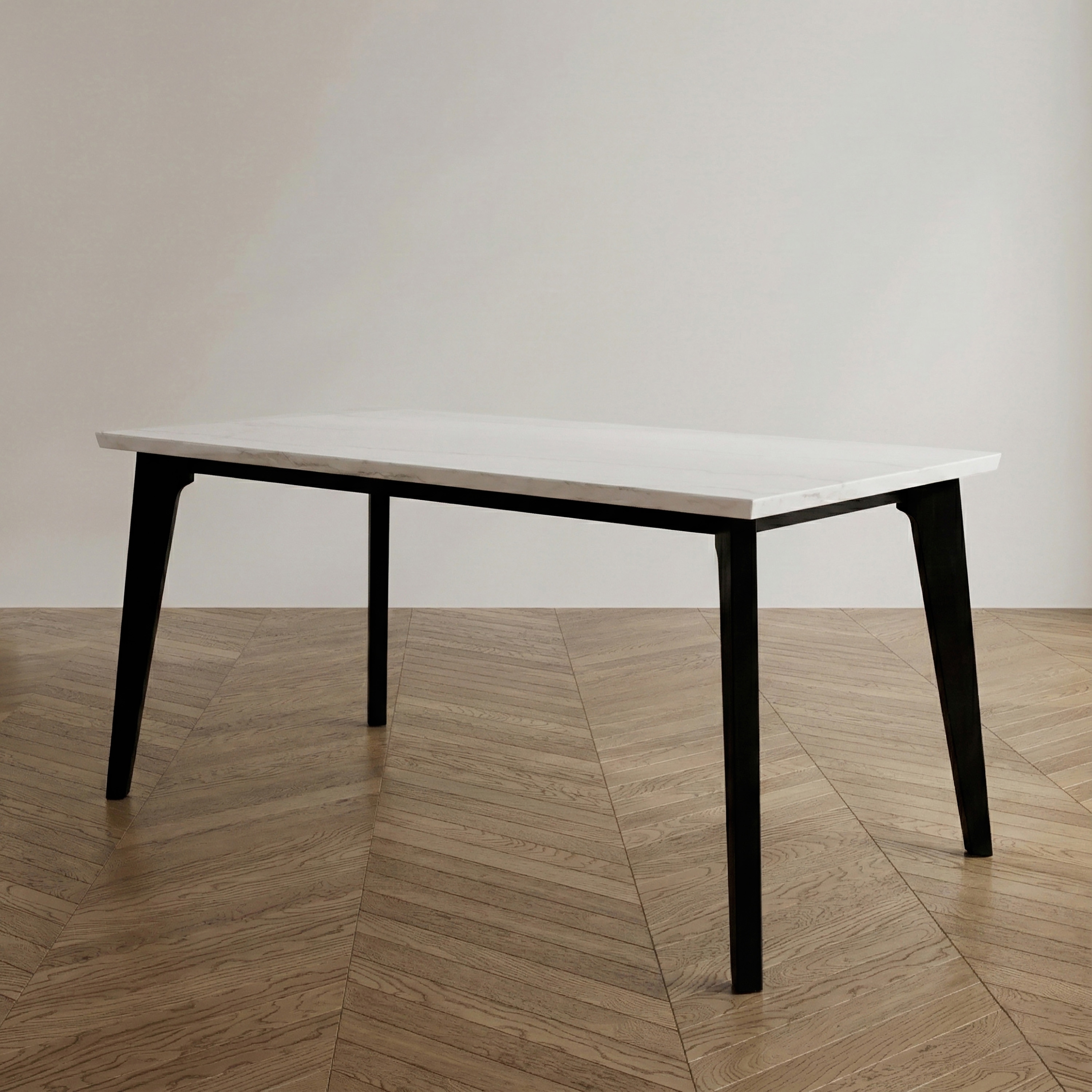 Furniture of America Fieny Modern Genuine White Marble 70-inch Dining Table