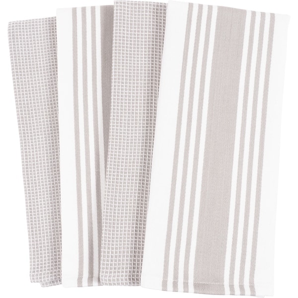 KAF Home Deluxe Popcorn Terry Kitchen Towels, Cotton Kitchen Dish Towels, Set of 4, White