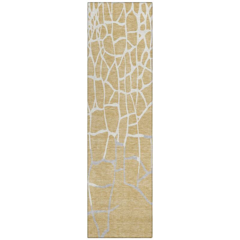 Machine Washable Indoor/ Outdoor Abstract Webby Chantille Rug