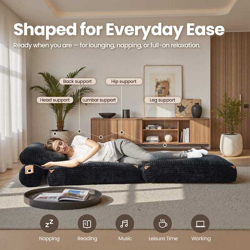 OVIOS Corduroy Foldable ​Compressed Sleeper Sofa