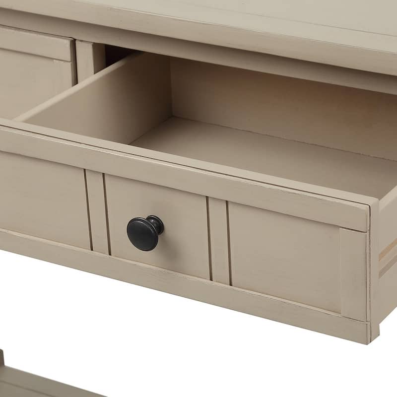 Console Table Traditional Design with Two Drawers and Bottom Shelf