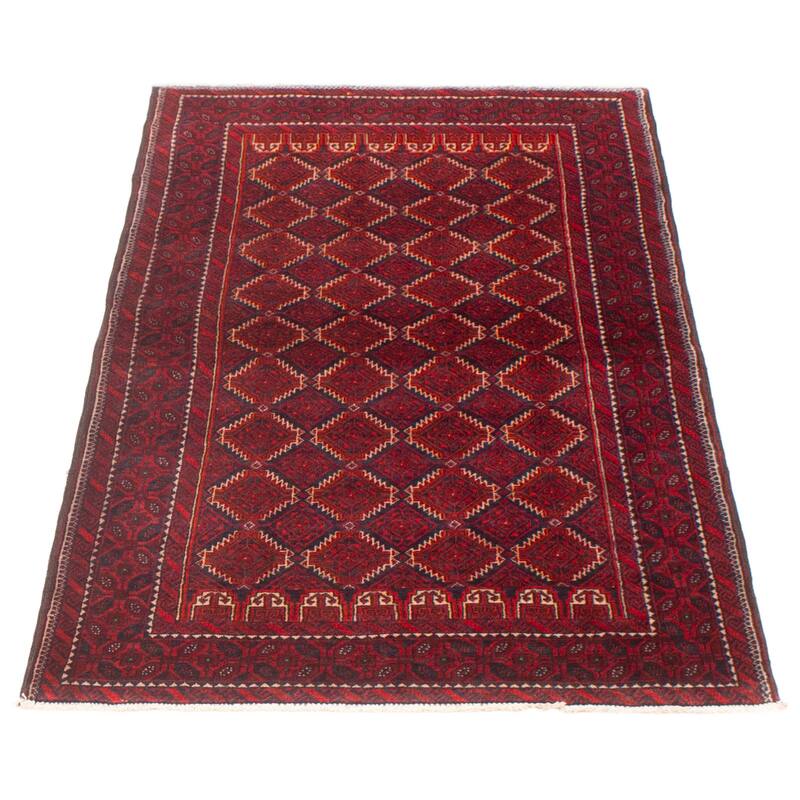 ECARPETGALLERY Hand-knotted Royal Baluch Red Wool Rug - 3'3 x 5'11