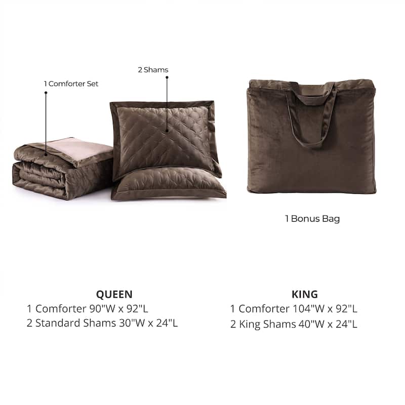 Bebejan 3 Piece Velvet Comforter Set