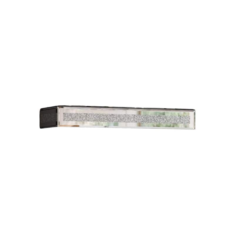 HomeRoots Set Of Six Silver Glass Wall Mounted Floating Shelf With Faux Crystals - 2.17 in. x 5.91 in. x 14.76 in.