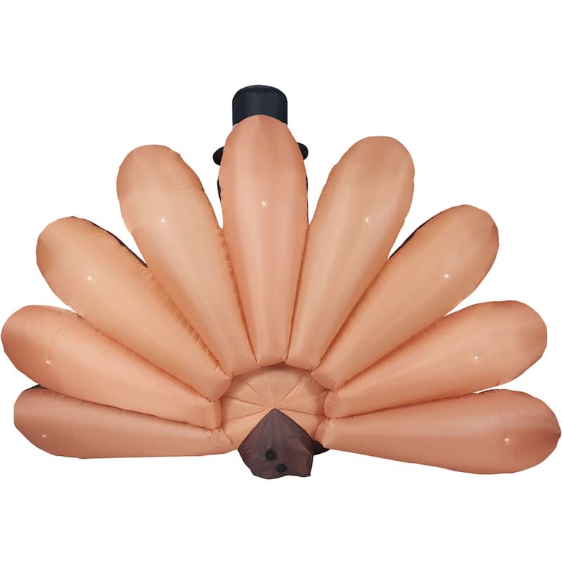 Fraser Hill Farm 8-Ft. Wide Turkey Inflatable with Lights Thanksgiving Decor - 8 Foot