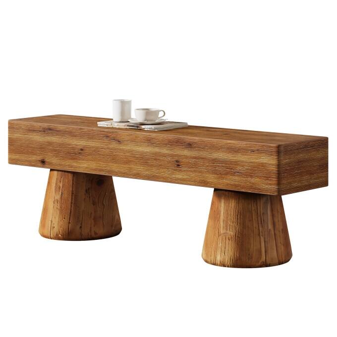 47" Solid Wood Dining Bench, Farmhouse Kitchen Table Bench Seat