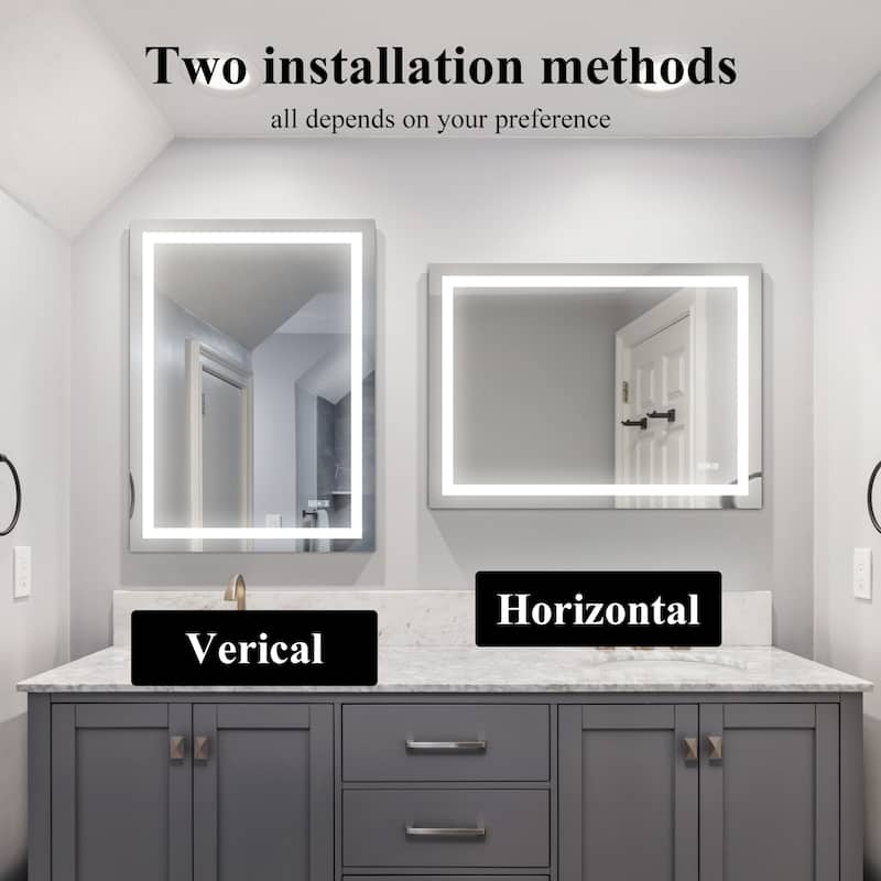 LED Bathroom Mirror 48x 36 Inch with lights,anti-Fog & Dimming Led Bathroom Vanity Mirror