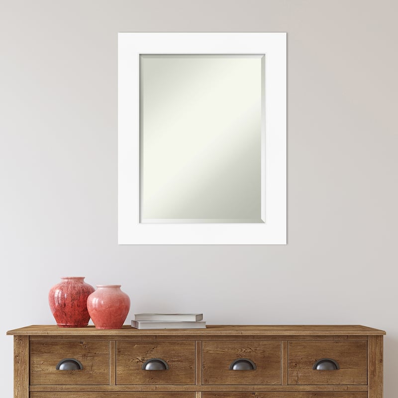 Beveled Wall Mirror - Cabinet White Frame - Cabinet White