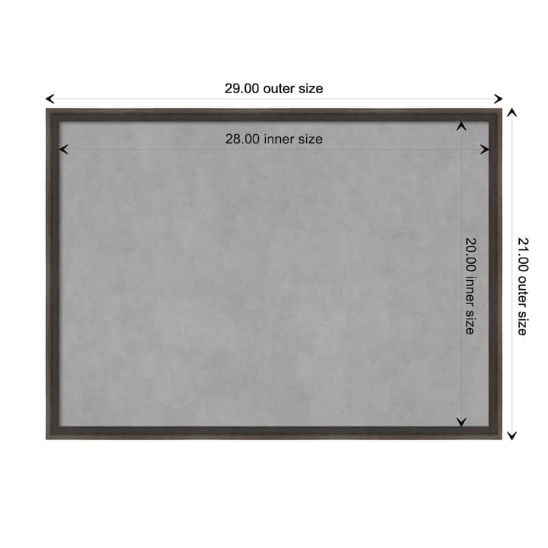 Amanti Art Hardwood Wedge Chocolate Framed Magnetic Board - Board Size 28x20