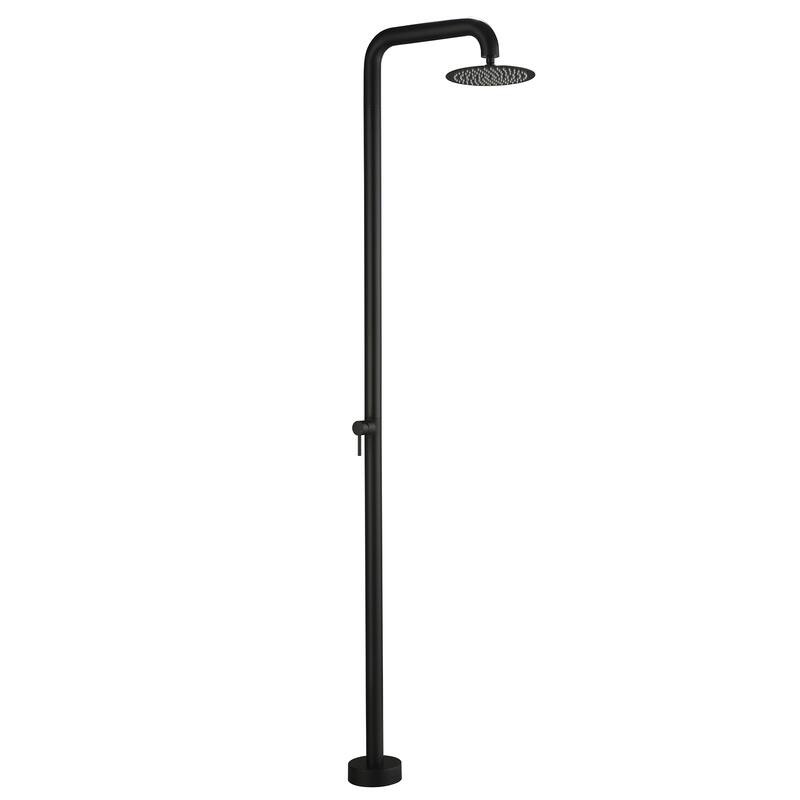 81"H Stainless Steel Freestanding Outdoor Shower with Handheld Shower - Matte Black - Without Hand Shower