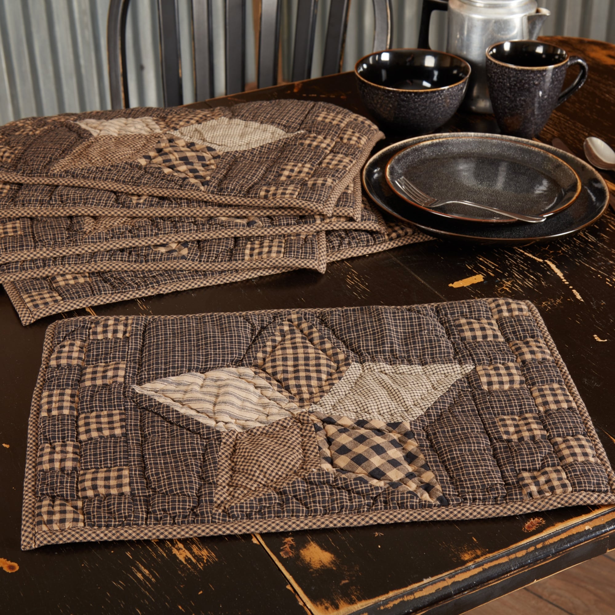 Farmhouse Star Placemat Quilted Set Of 6 12x18 Placemat 12x18 Overstock 17931408