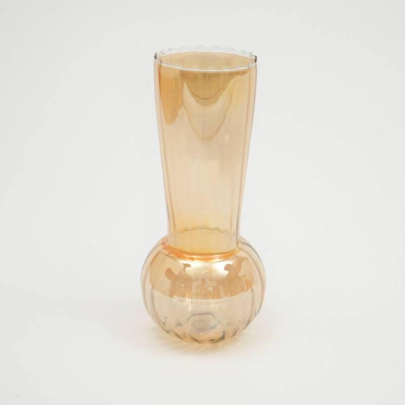 Whimsy Whirlpool Large Glass Vase - 5.5x10 Inch Modern Swirl Design for Floral Arrangements