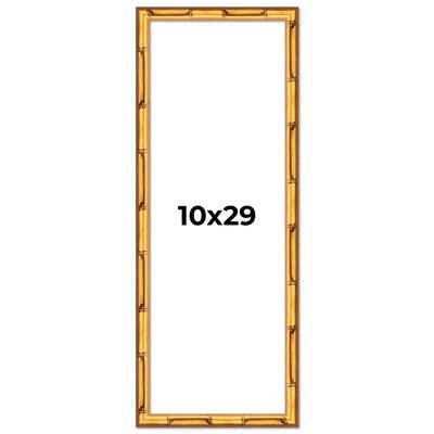 10x29 Frame Gold Bamboo Solid Wood Picture Frame | 1 Inch Moulding