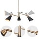 preview thumbnail 6 of 9, Modern Black Gold 3-Light Sputnik Chandeliers Metal Pendant Lights for Dining Room