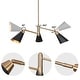 preview thumbnail 9 of 12, Wylan Modern 3-Light Black Gold Sputnik Chandelier Metal Pendant Lights for Dining Room