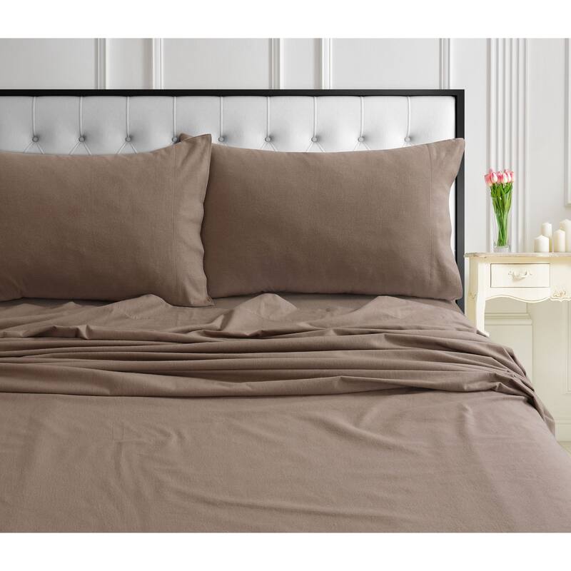 Cozy Ultra-soft Flannel Deep Pocket Oversized Bed Sheet Set