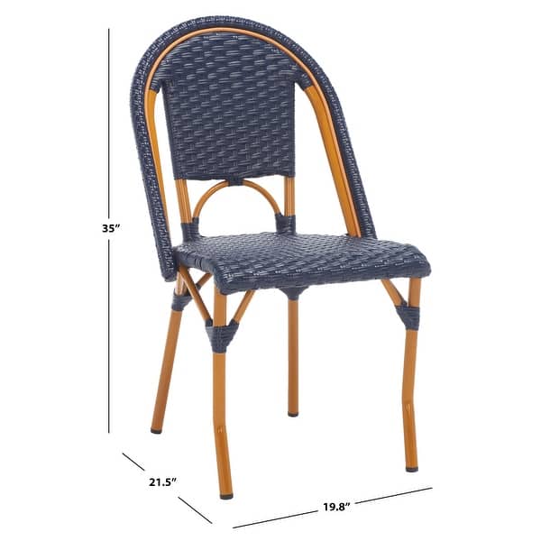 dimension image slide 0 of 8, SAFAVIEH California Outdoor Side Chair Set of 2 (Fully Assembled) - 20 in. W x 22 in. D x 35 in. H