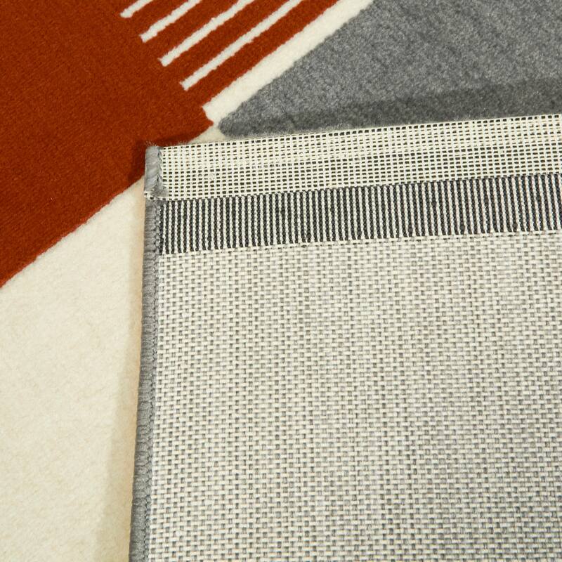 Bailey Mid-century Modern Striped Color Block Low-pile Area Rug