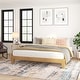 preview thumbnail 29 of 72, Wood Platform Bed with 14 Wooden Support Slats Natural - King