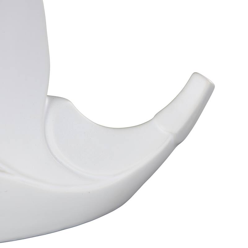 White Ceramic Slanted Leaf Decorative Vase