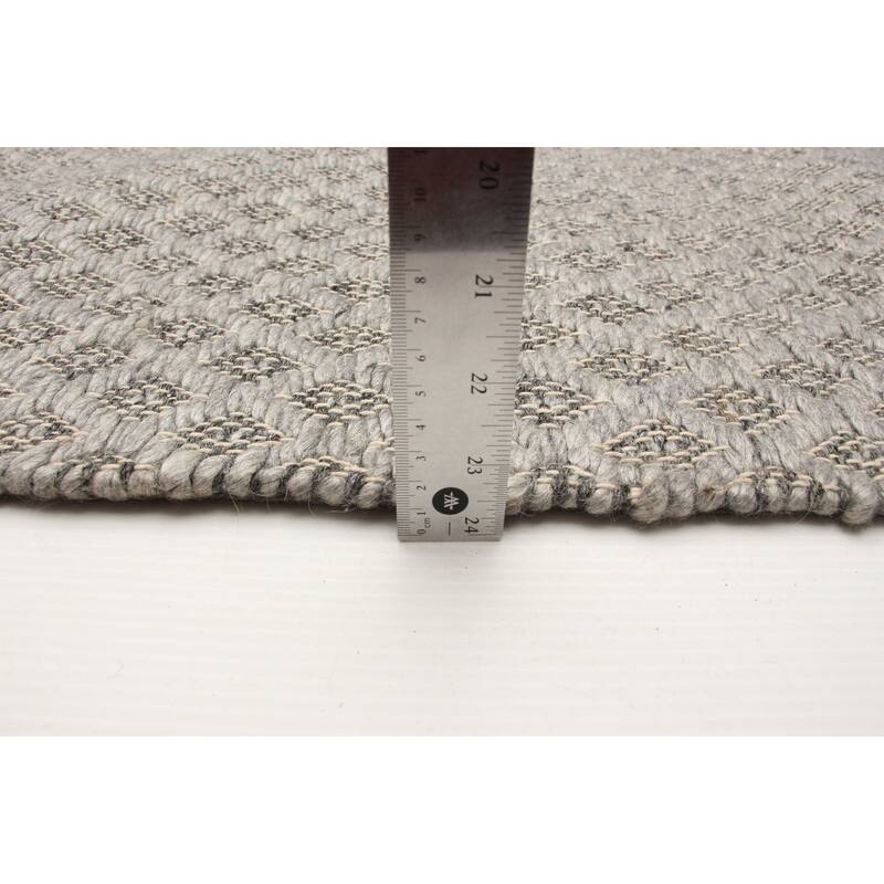 ECARPETGALLERY Hand Tufted Sienna Grey Wool Rug - 6'7 x 9'9