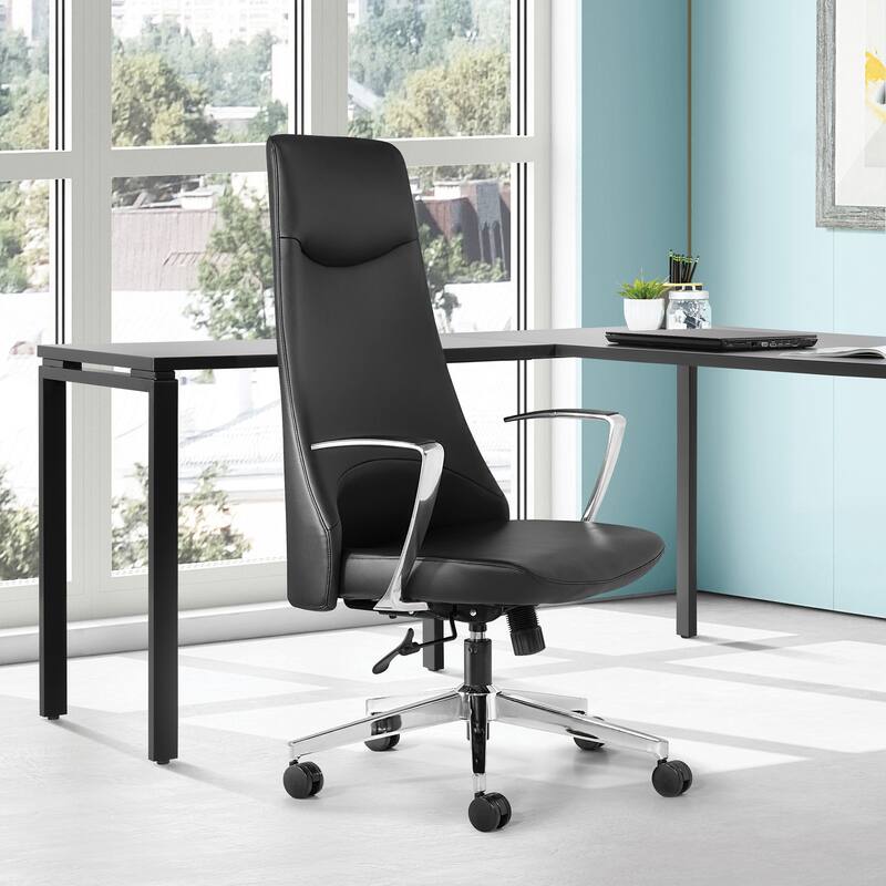 High Back Office Chair with Antimicrobial Fabric - Black