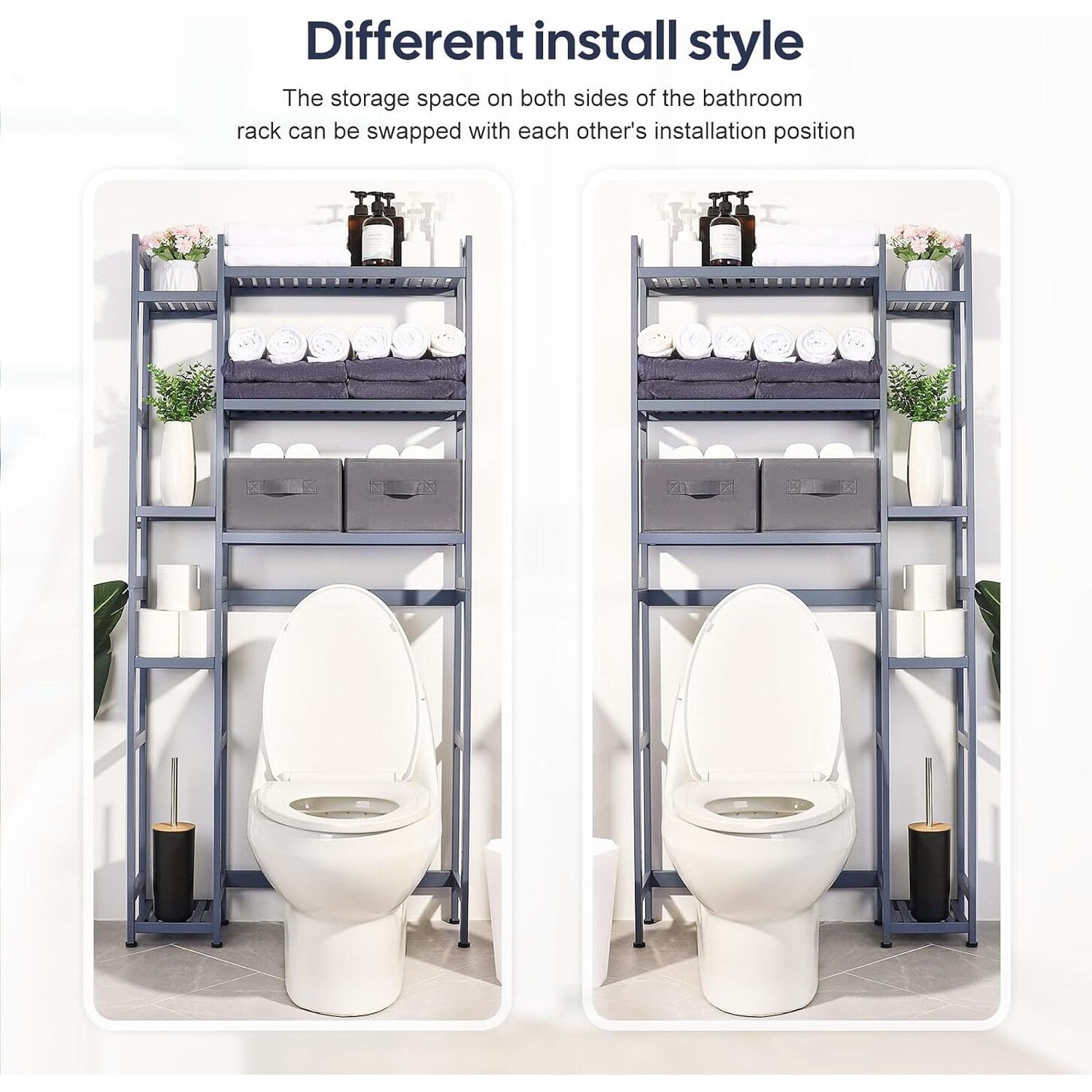 Over The Toilet Storage Rack with Basket and Drawer for Bathroom Organ –