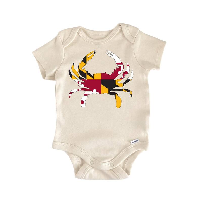 Maryland Crab - Baby Boy Girl Clothes Infant Bodysuit Funny Cute Newborn - Natural - 0-3M