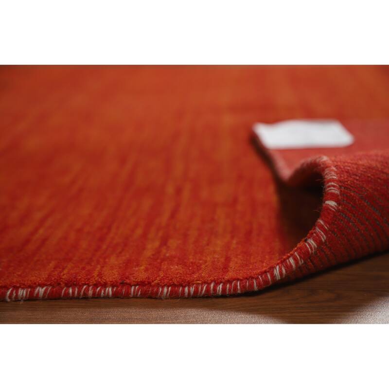 Orange Gabbeh Indian Area Rug Handmade Tribal Wool Carpet - 4'11" x 7'10"