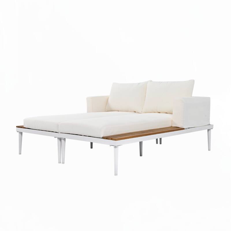 2 in 1 Padded Chaise Lounges for Poolside,Balcony