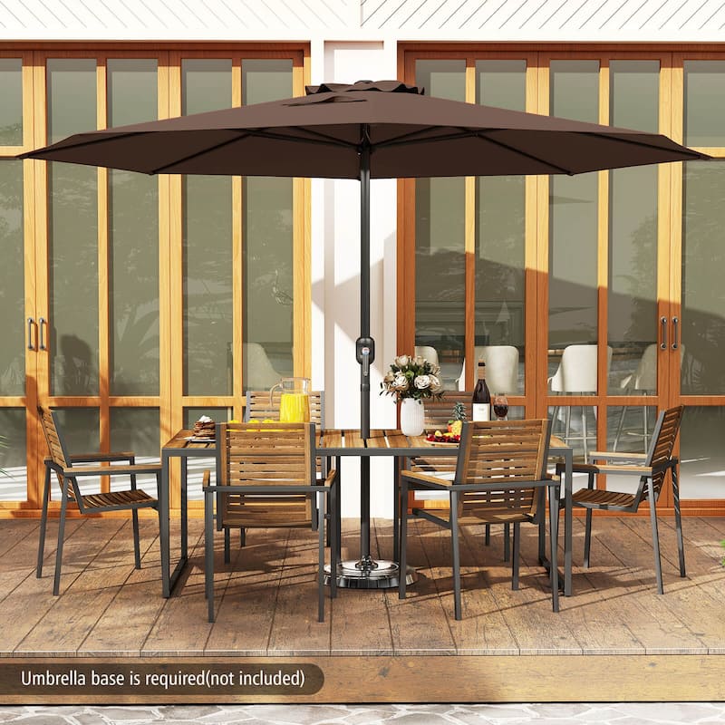 12FT Patio Umbrella Outdoor Table Umbrella w/ Crank Handle