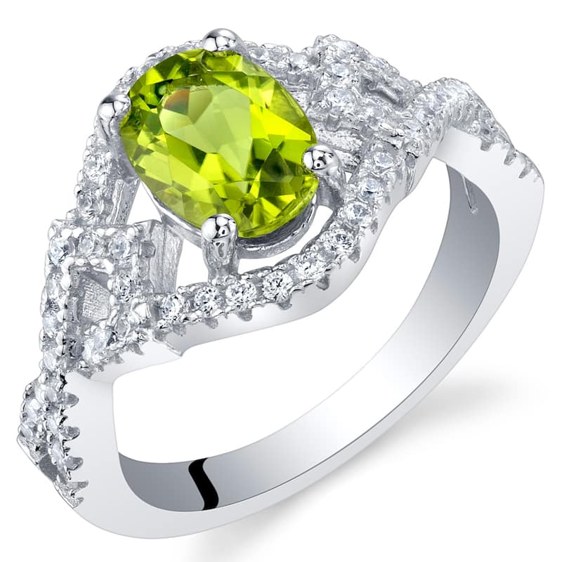Sterling Silver 1.25 ct Peridot Birthstone Ring