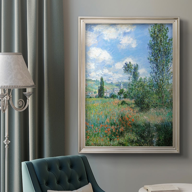 View of Vétheuil Premium Framed Canvas- Ready to Hang